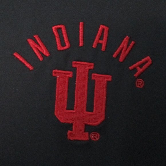 Champion Mens L/S Indiana U. Hoosiers Black Stretch 1/4 Zip Windbreaker - Large - Picture 2 of 3